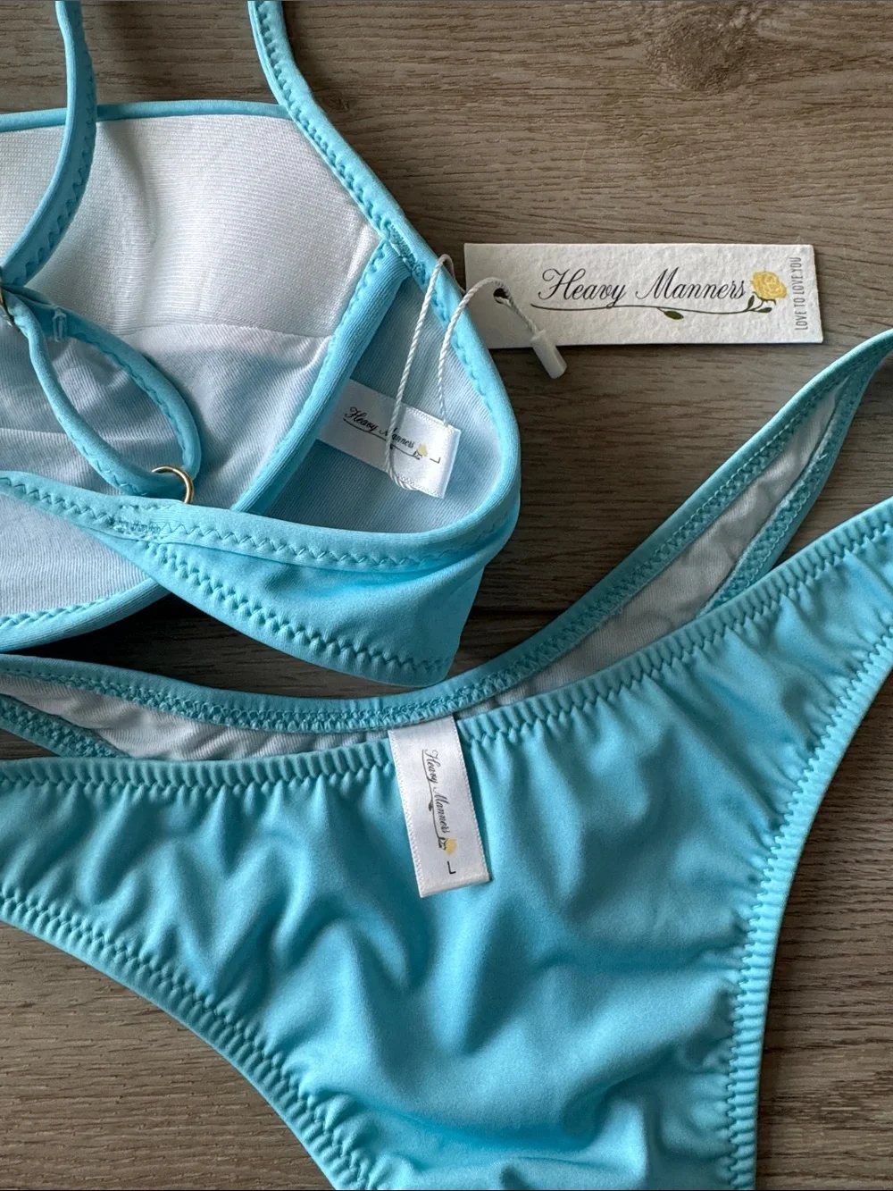 Heavy Manners Light Blue Two-Piece Bikini Set